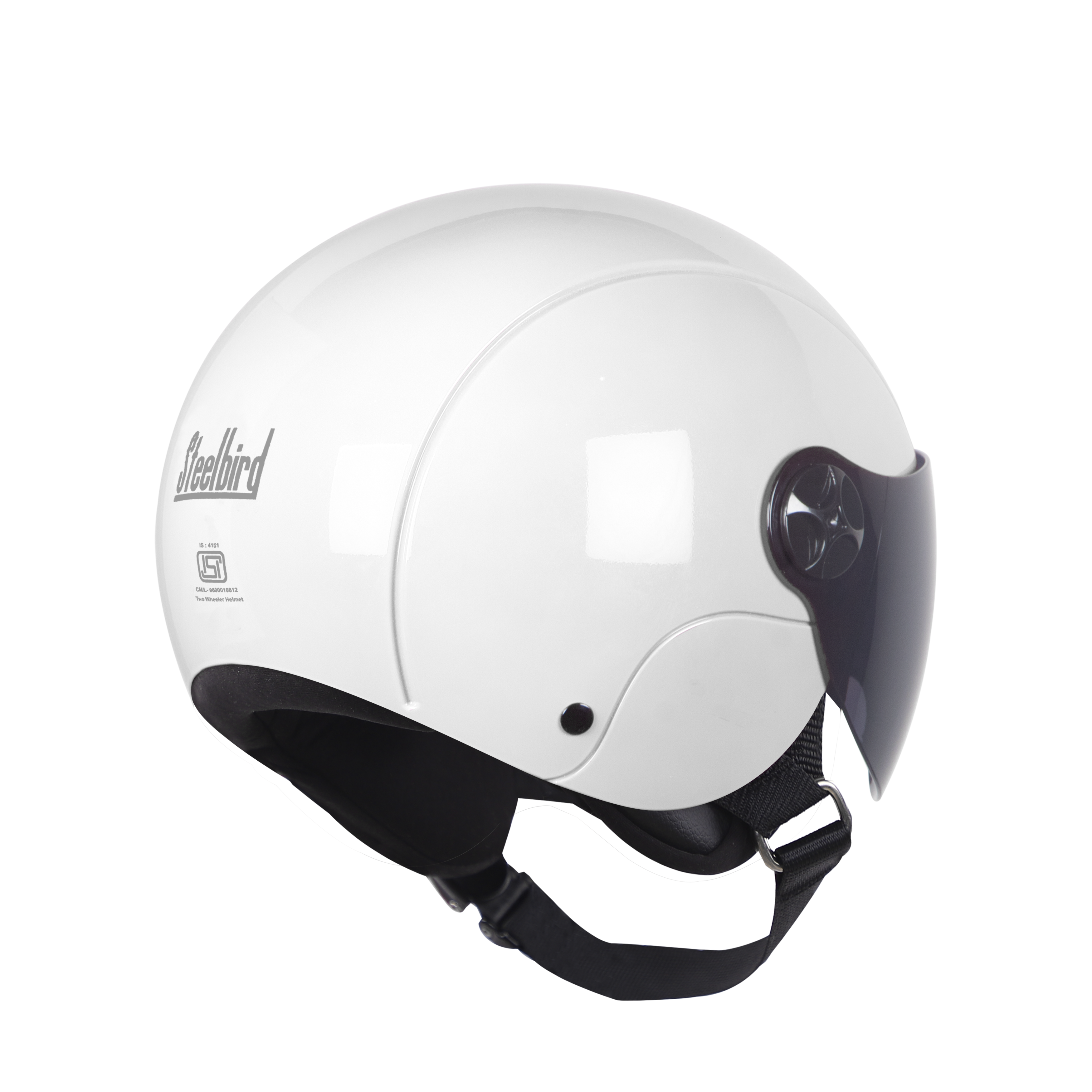 SBH-16 REX GLOSSY WHITE (FITTED WITH CLEAR VISOR AND SMOKE VISOR ONLY FOR ILLUSTRATION PURPOSE)